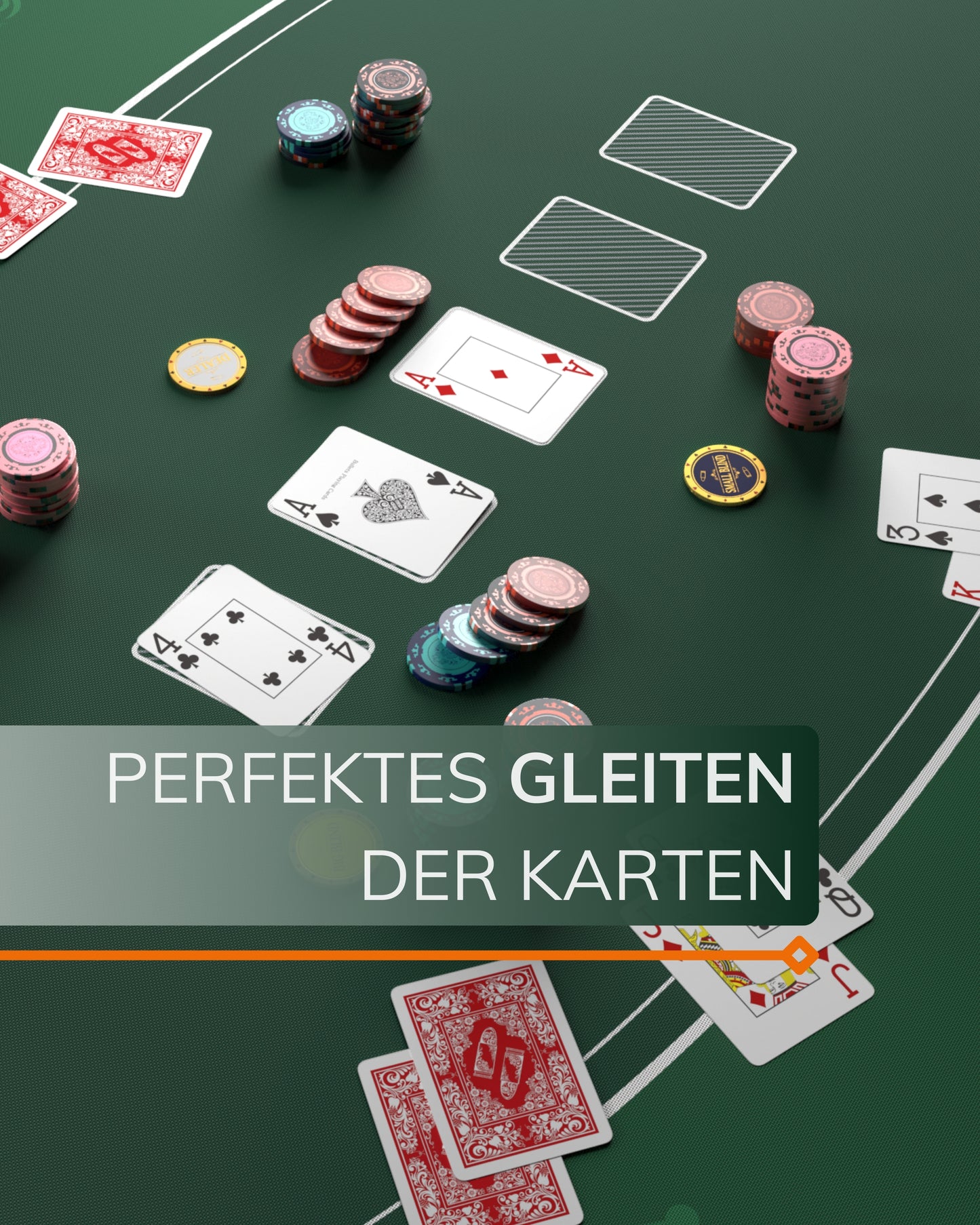 Pokermatte - "Casino"-Design - Verschiedene Farben und Größen