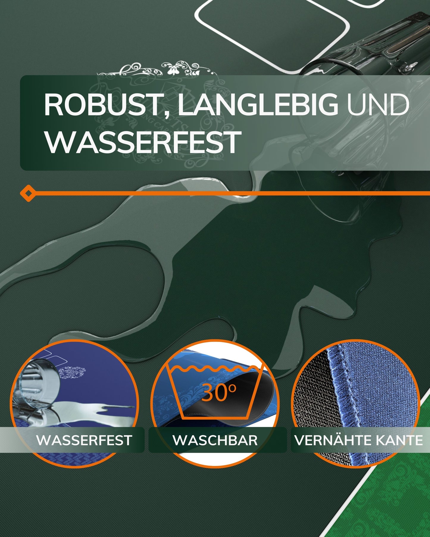 Pokermatte 'Classic' - Rund - verschiedene Größen