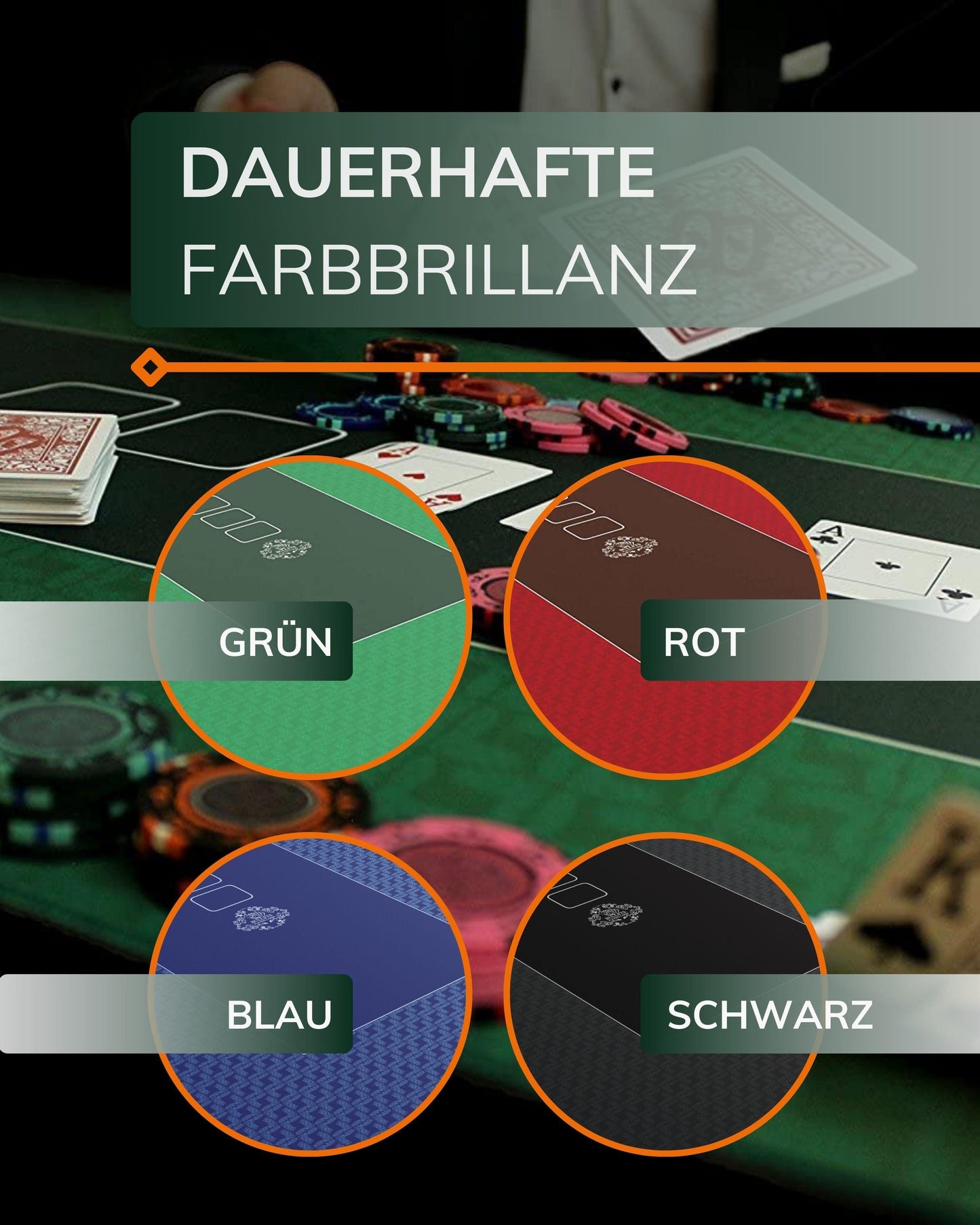 Pokermatte 'Classic' - verschiedene Farben und Größen - Bullets Playing Cards