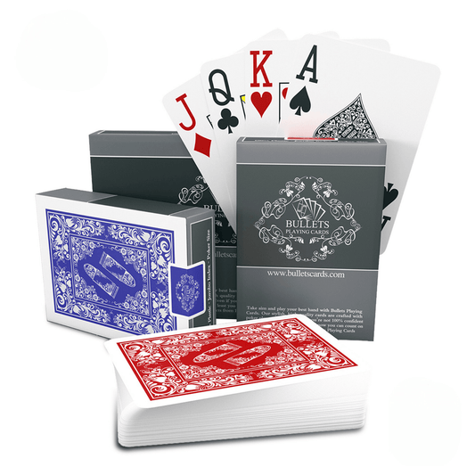 Unser Klassiker: Plastik Pokerkarten, Doppelpack - Bullets Playing Cards
