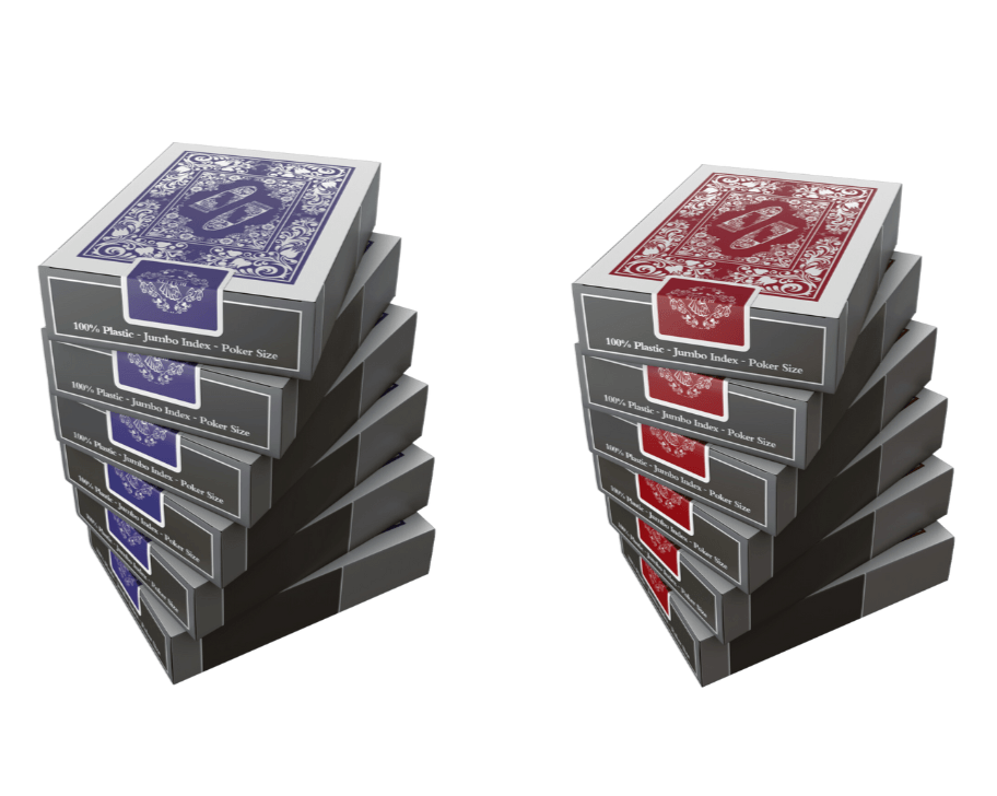 "Blackjack Deal" - 6x Kartendeck von einer Farbe (rot/blau) - Poker-Size - Bullets Playing Cards