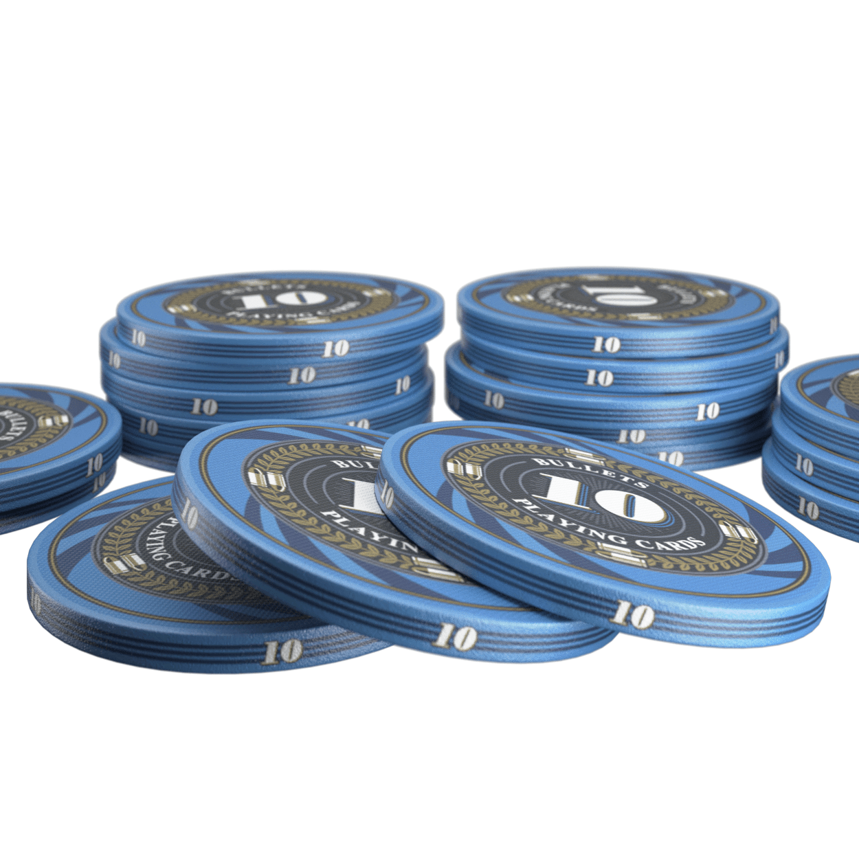 Copy of Keramik Poker Chips "Silvio" mit Werten - 25er Rolle - Bullets Playing Cards