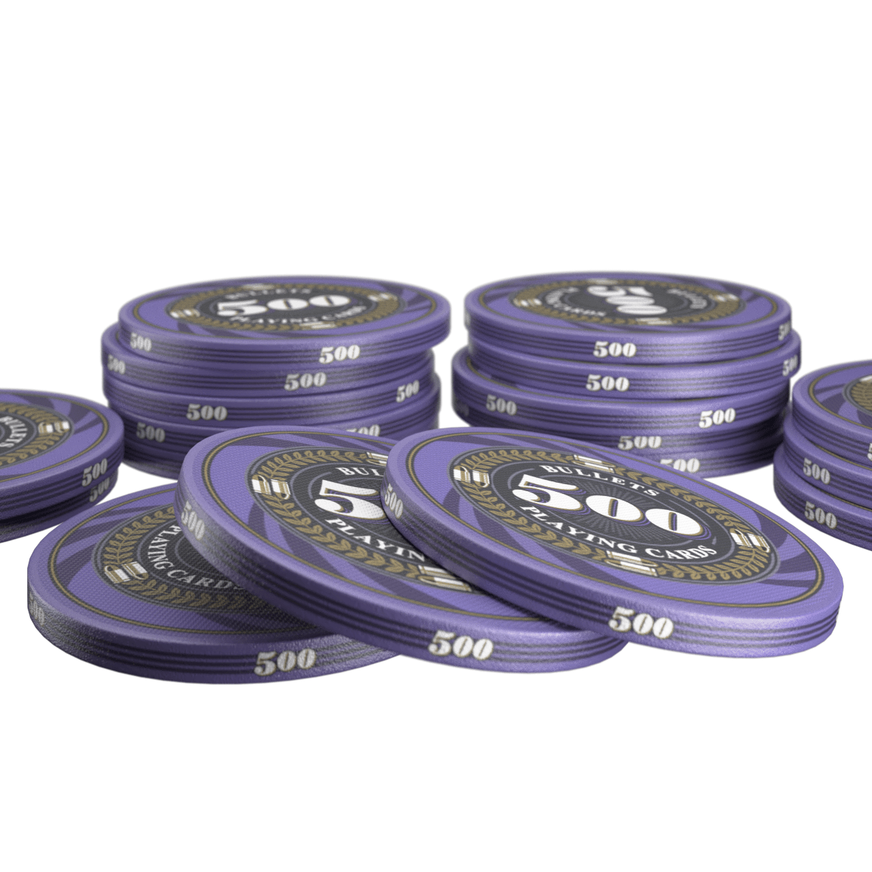 Copy of Keramik Poker Chips "Silvio" mit Werten - 25er Rolle - Bullets Playing Cards