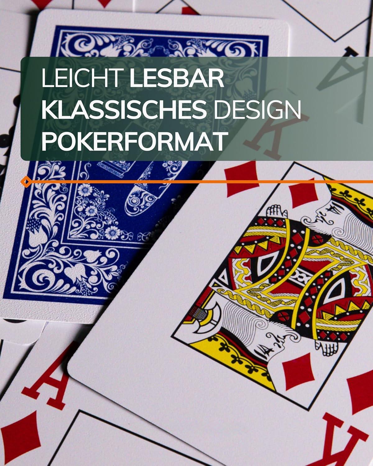 Unser Klassiker: Plastik Pokerkarten, Doppelpack - Bullets Playing Cards