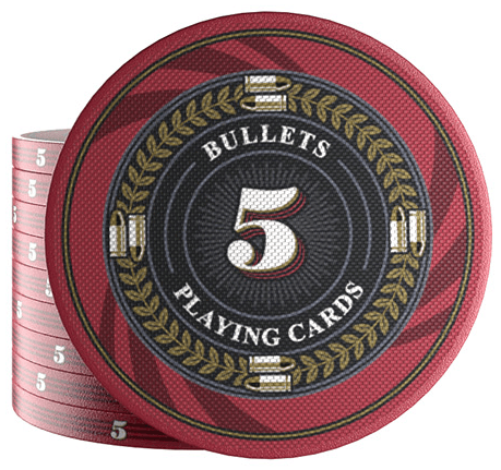 Copy of Keramik Poker Chips "Silvio" mit Werten - 25er Rolle - Bullets Playing Cards