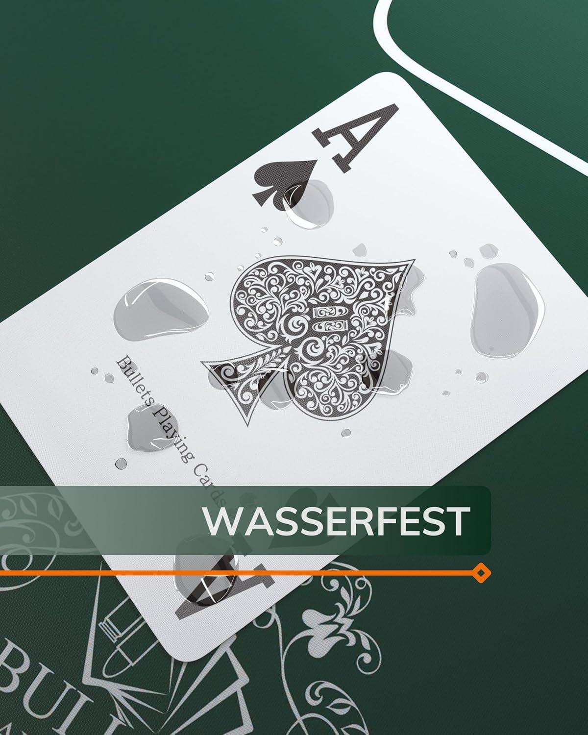 Unser Klassiker: Plastik Pokerkarten, Doppelpack - Bullets Playing Cards