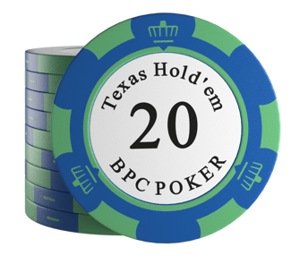 Clay Poker Chips "Carmela" mit Werten - 25er Rolle - Bullets Playing Cards
