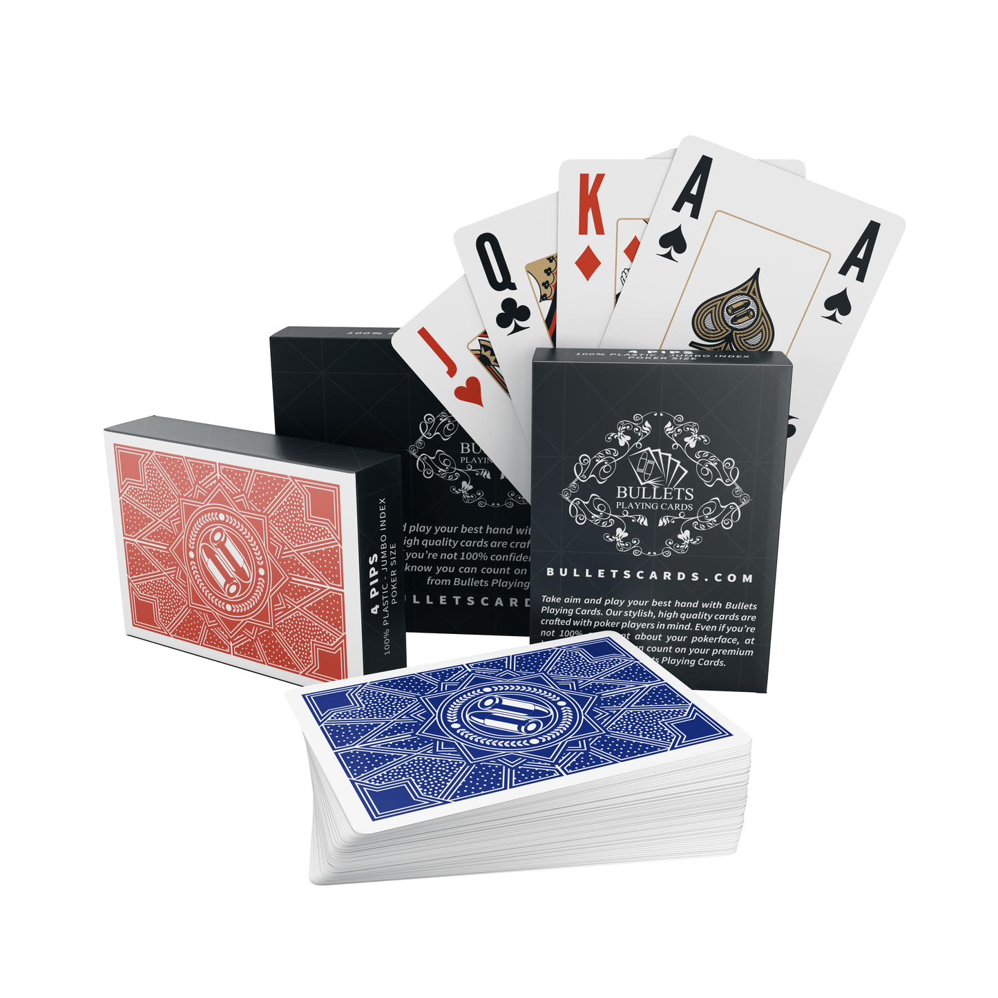 Plastik Pokerkarten "Paulie", Doppelpack - Bullets Playing Cards
