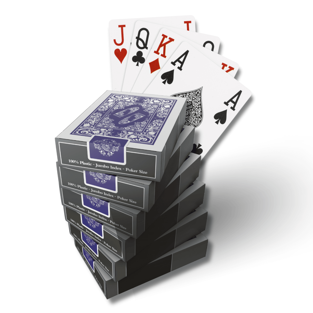 "Blackjack Deal" - 6x Kartendeck von einer Farbe (rot/blau) - Poker-Size - Bullets Playing Cards