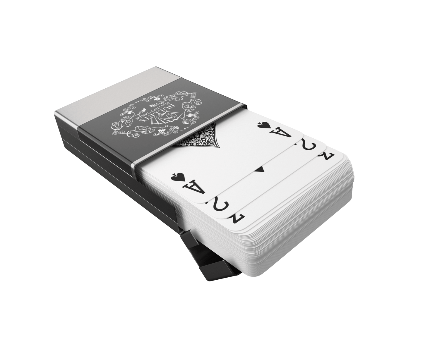 Backpacker Playing Cards, inklusive Plastik Spielkarten, Alu-Box und Spielregeln für 5 Reisespielen - Bullets Playing Cards