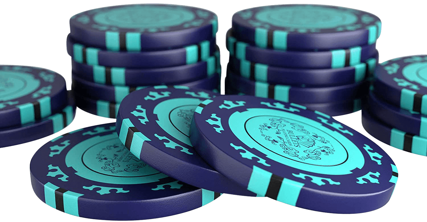 Clay Poker Chips "Corrado" ohne Werte - 25er Rolle - Bullets Playing Cards