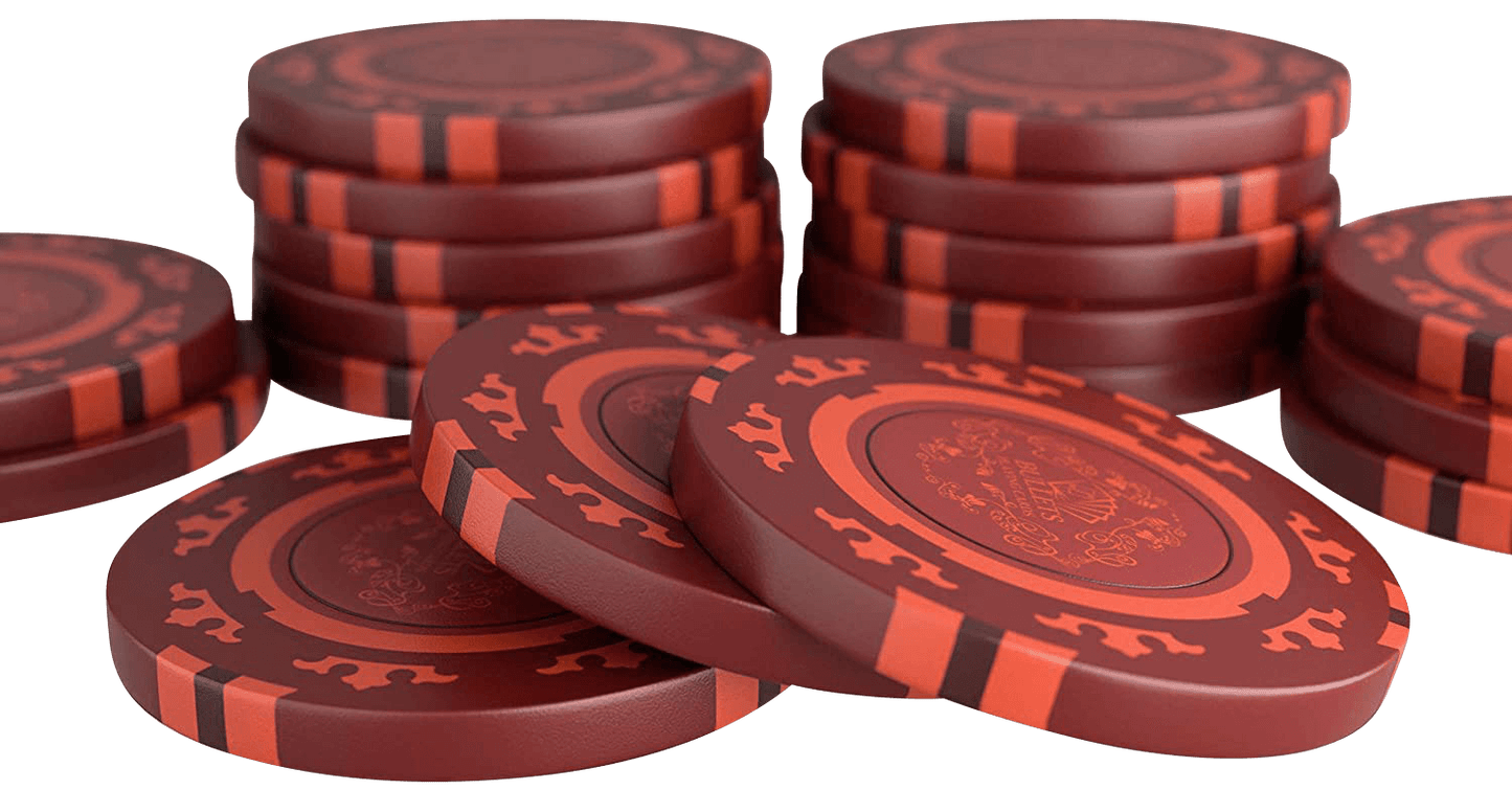 Clay Poker Chips "Corrado" ohne Werte - 25er Rolle - Bullets Playing Cards