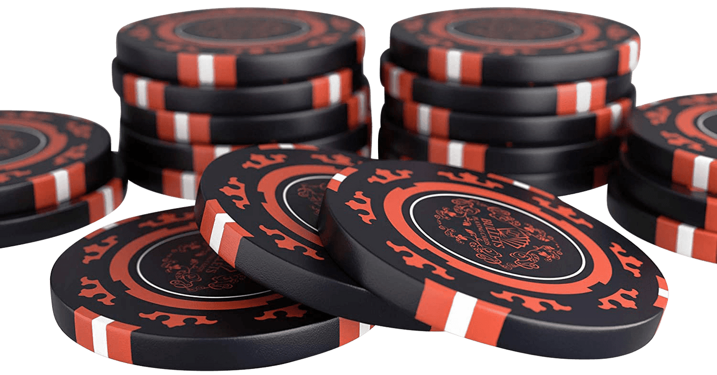 Clay Poker Chips "Corrado" ohne Werte - 25er Rolle - Bullets Playing Cards