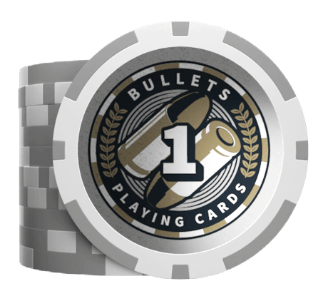 Plastik Poker Chips "Christopher" mit Werten - 25er Rolle - Bullets Playing Cards