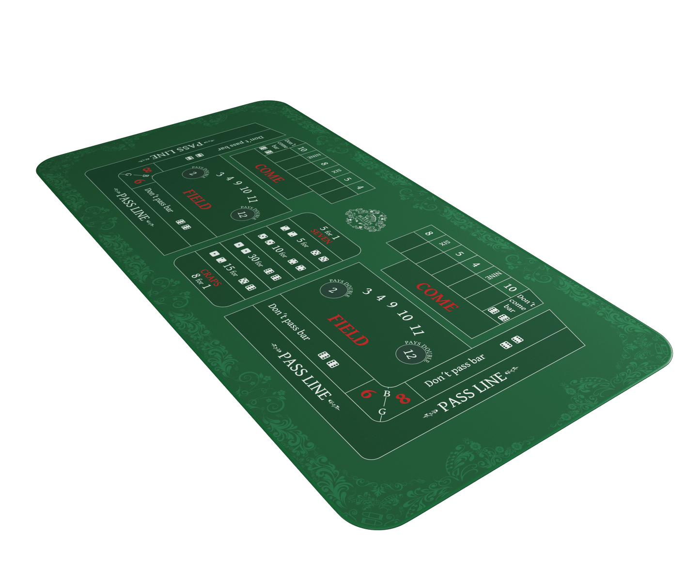 Craps-Matte 180x90 cm - Bullets Playing Cards