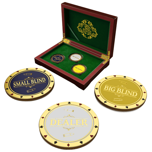 Dealer Button Set inklusive Big Blind und Small Blind Button - Bullets Playing Cards
