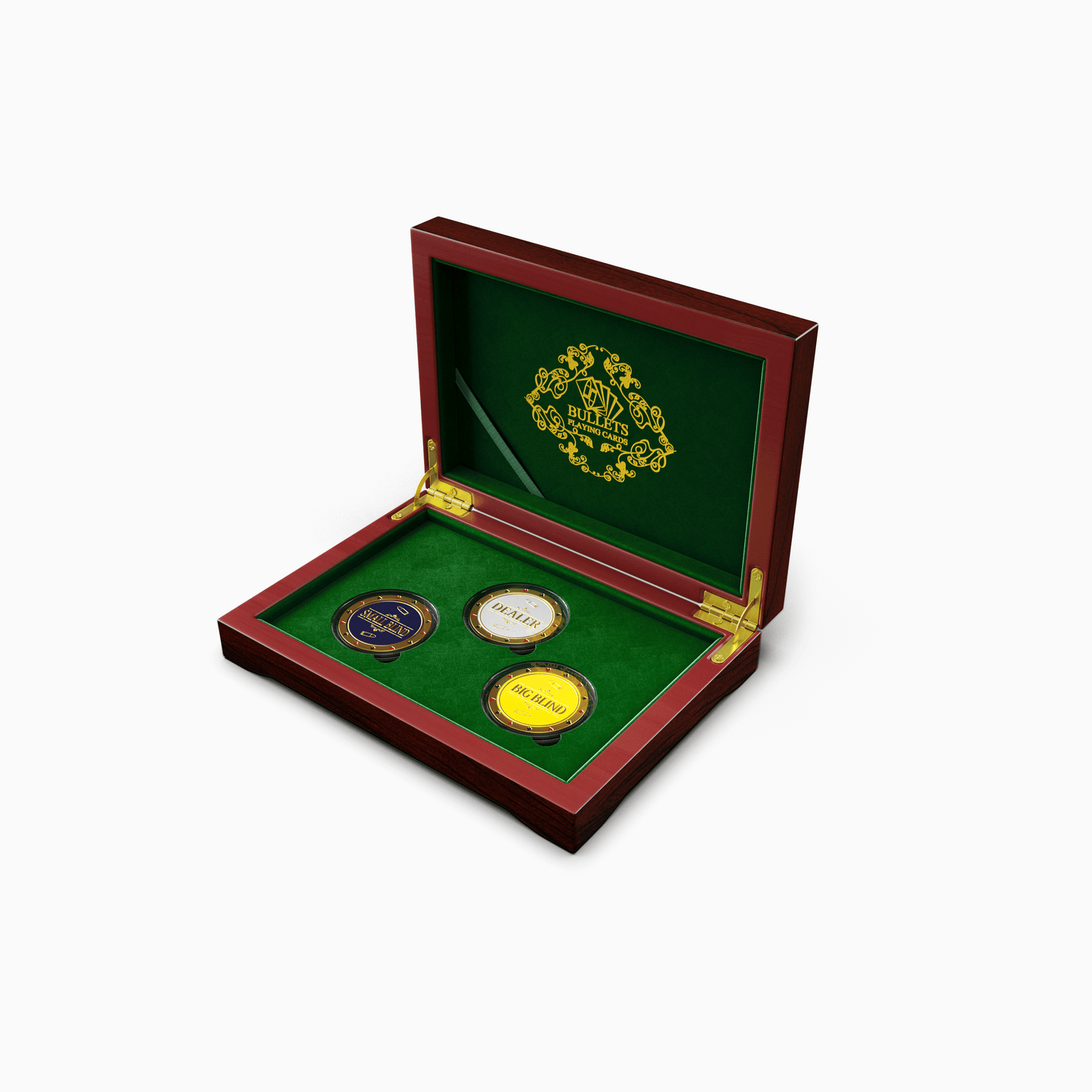 Dealer Button Set inklusive Big Blind und Small Blind Button - Bullets Playing Cards