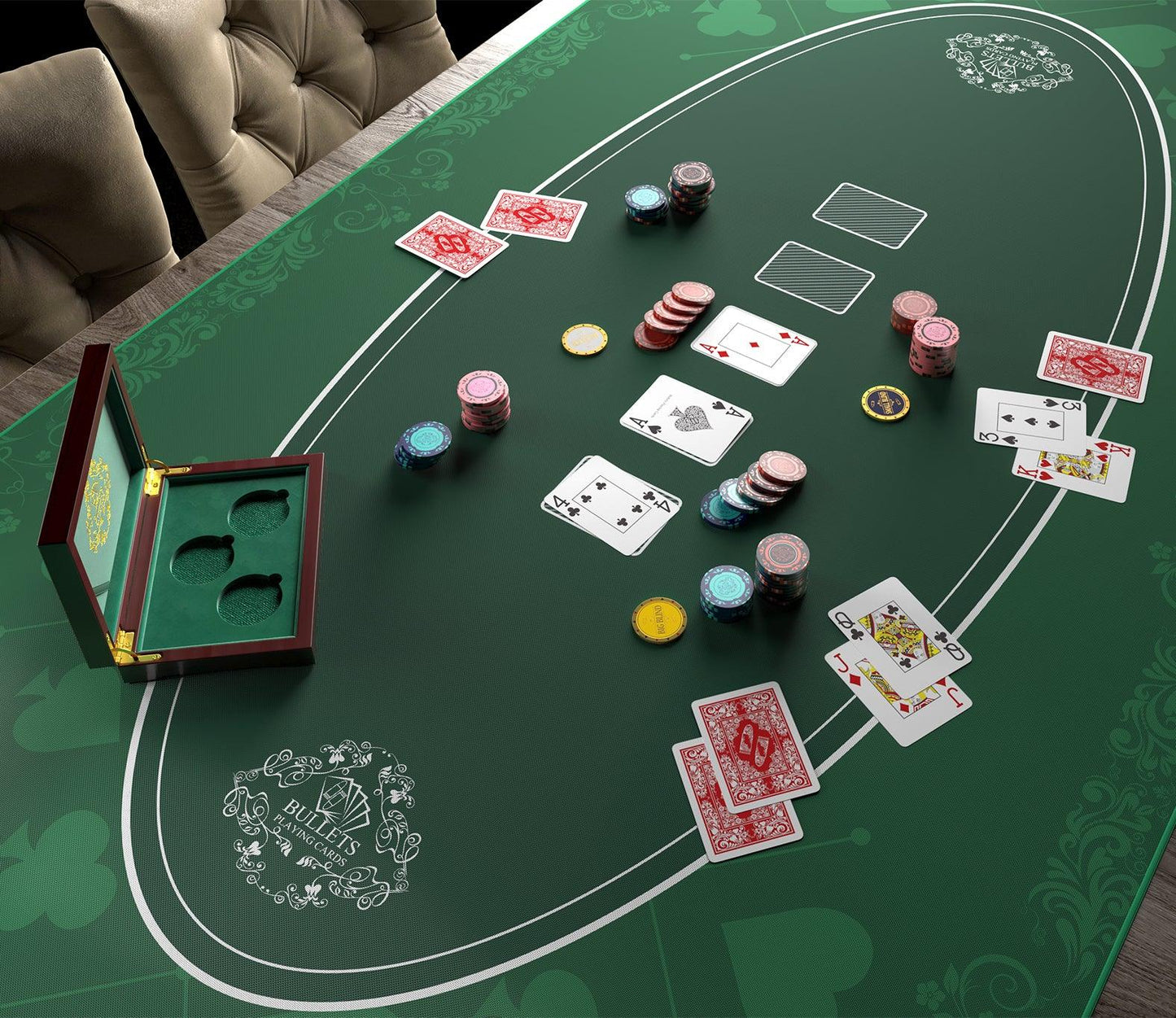 Dealer Button Set inklusive Big Blind und Small Blind Button - Bullets Playing Cards