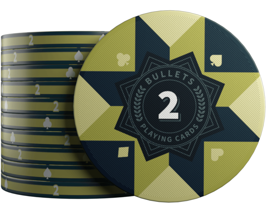 Keramik Poker Chips "Paulie" mit Werten - 25er Rolle - Bullets Playing Cards