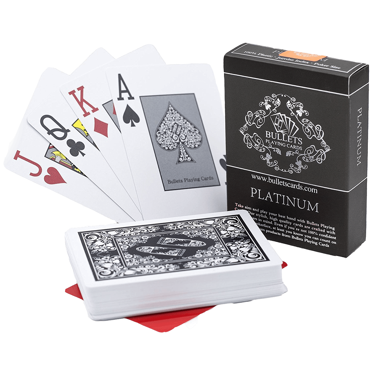 Plastik Pokerkarten "Platinum" - Bullets Playing Cards