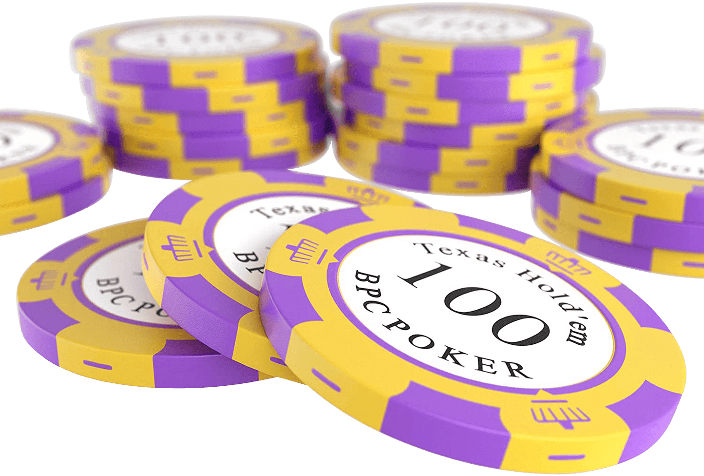 Pokerkoffer mit 300 Clay Pokerchips "Carmela" mit Werten