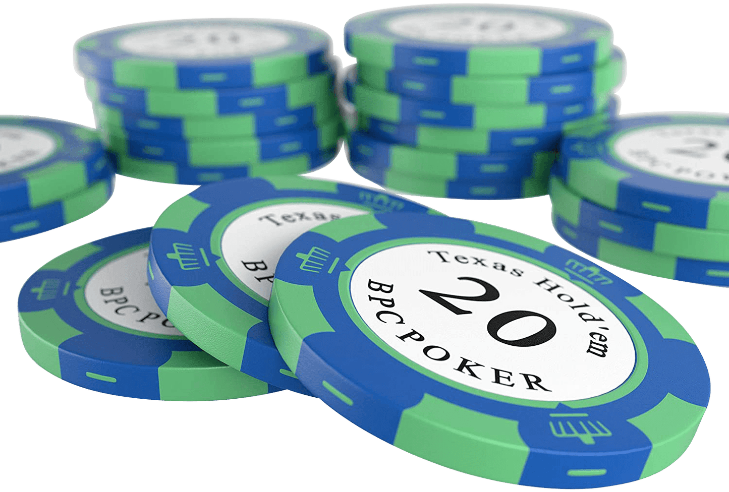 Pokerkoffer mit 300 Clay Pokerchips "Carmela" mit Werten