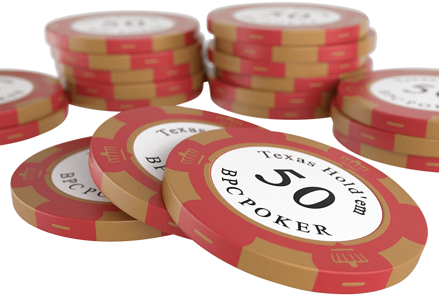 Pokerkoffer mit 300 Clay Pokerchips "Carmela" mit Werten