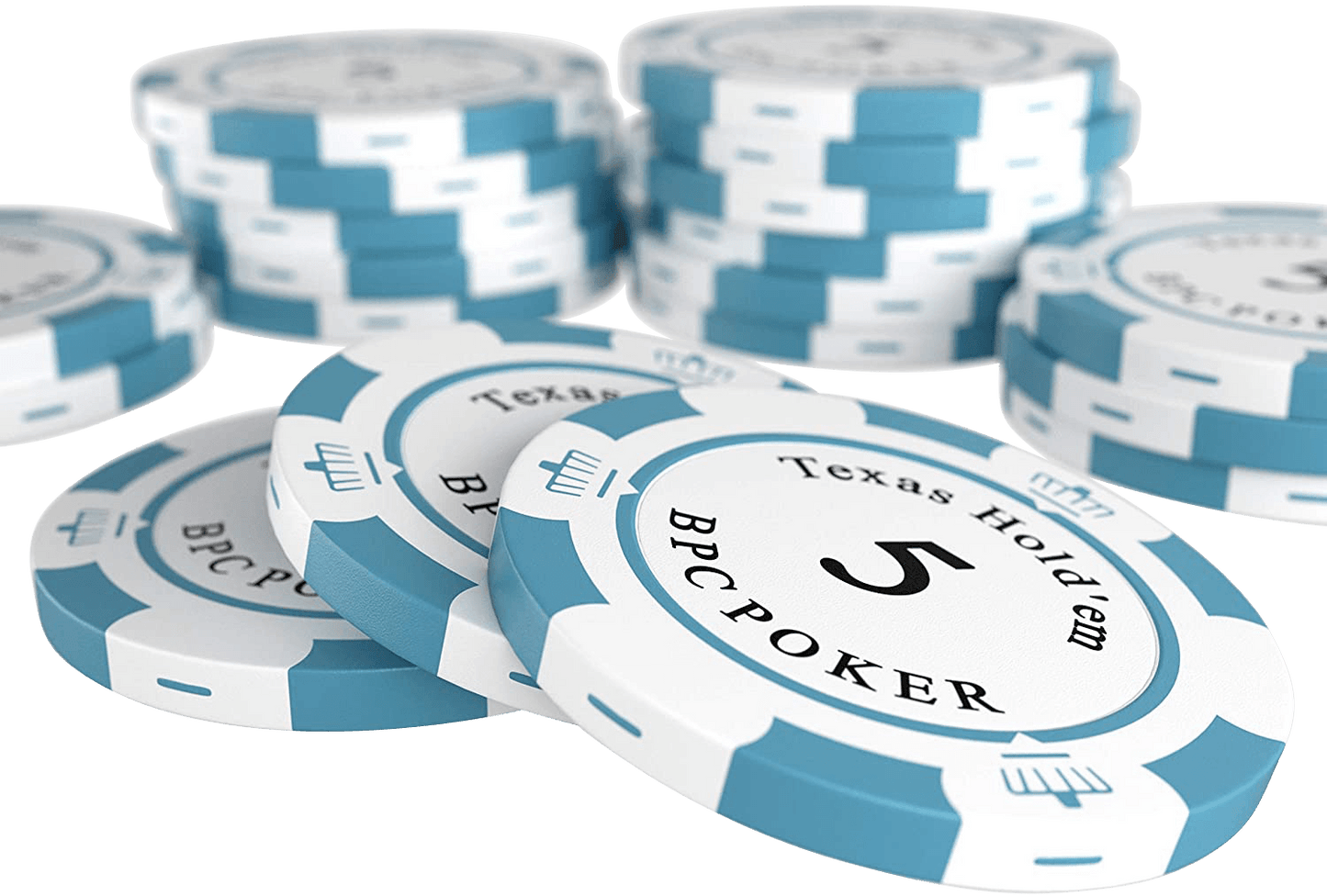 Pokerkoffer mit 300 Clay Pokerchips "Carmela" mit Werten