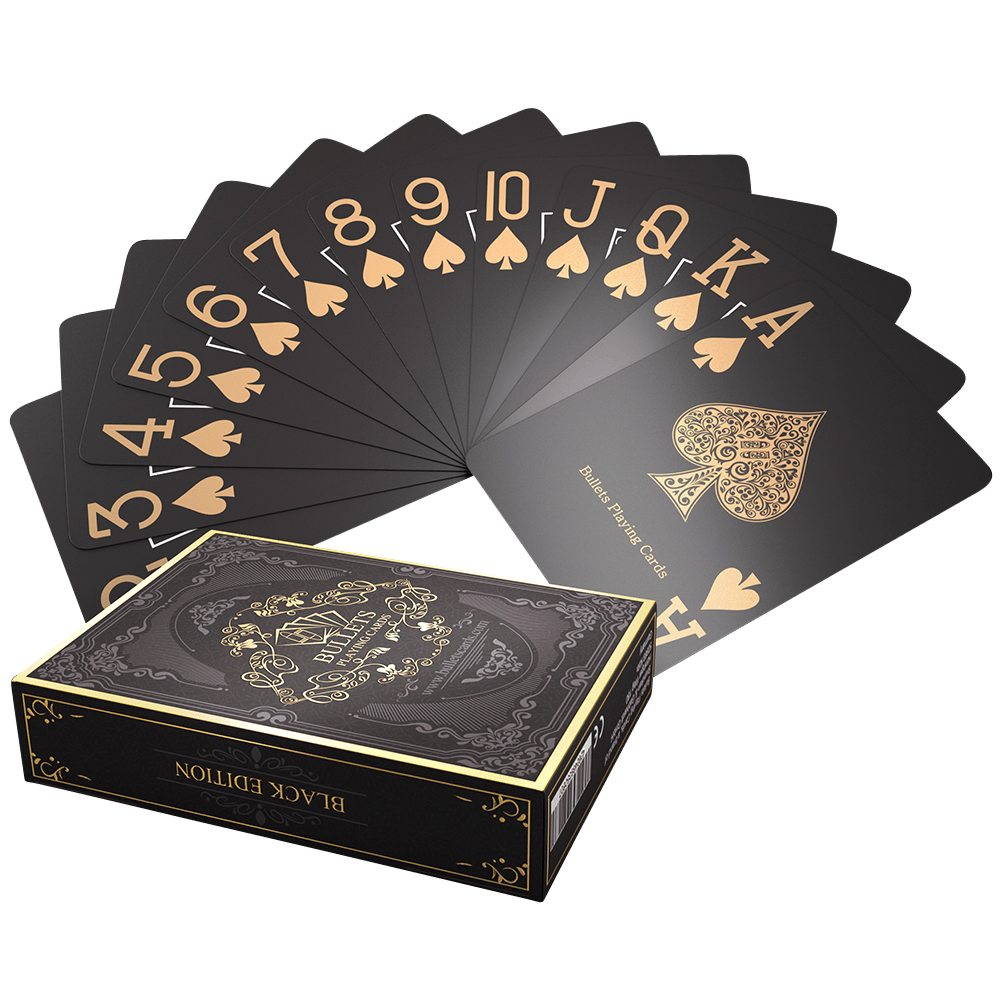 Plastik Pokerkarten "Black Edition", Matt - Bullets Playing Cards