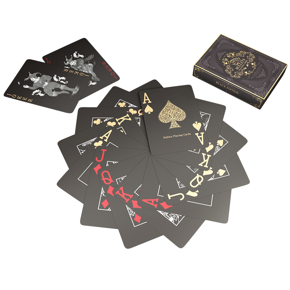 Pokerkarten aus Plastik "Black Edition" Matt