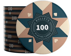 Keramik Poker Chips "Paulie" mit Werten - 25er Rolle - Bullets Playing Cards