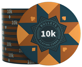 Keramik Poker Chips "Paulie" mit Werten - 25er Rolle - Bullets Playing Cards
