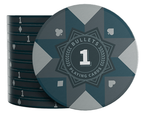 Keramik Poker Chips "Paulie" mit Werten - 25er Rolle - Bullets Playing Cards