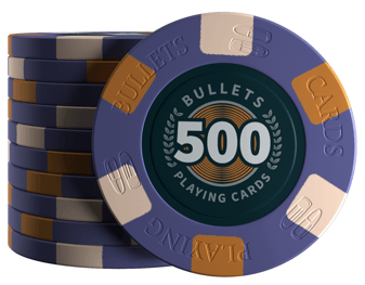 Keramik Poker Chips "Richie" mit Werten - 25er Rolle - Bullets Playing Cards