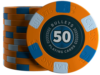 Keramik Poker Chips "Richie" mit Werten - 25er Rolle - Bullets Playing Cards