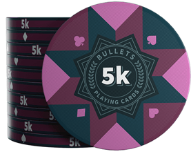 Keramik Poker Chips "Paulie" mit Werten - 25er Rolle - Bullets Playing Cards
