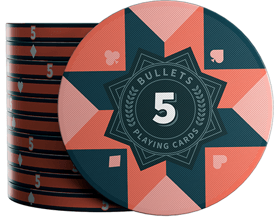 Keramik Poker Chips "Paulie" mit Werten - 25er Rolle - Bullets Playing Cards