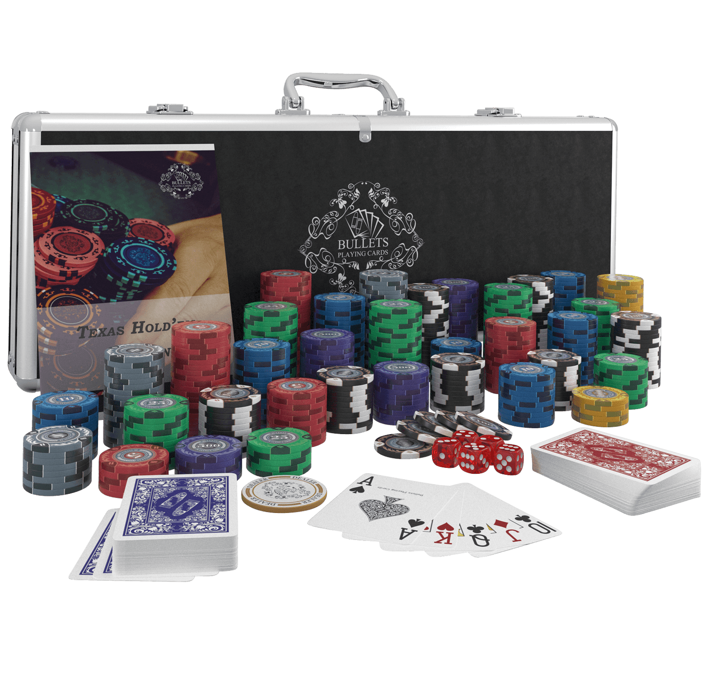 Pokerkoffer mit 500 Designer Clay Pokerchips "Tony" mit Werten