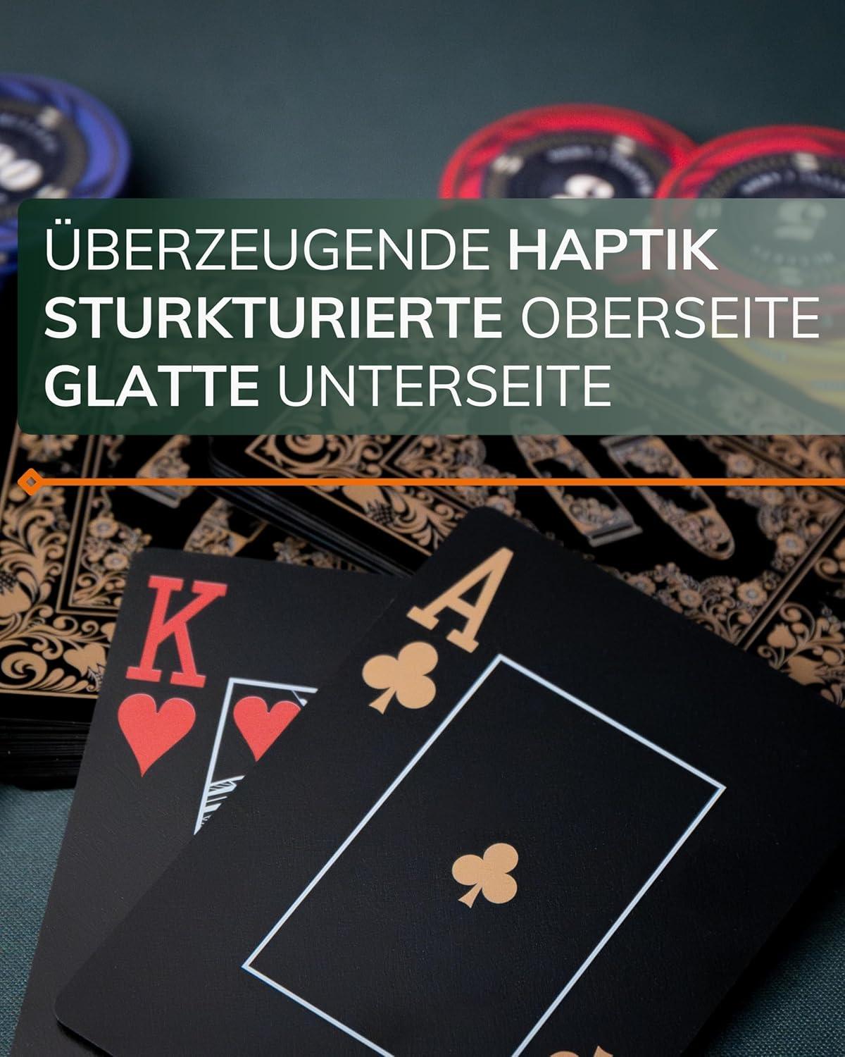 Plastik Pokerkarten "Black Edition", Matt - Bullets Playing Cards