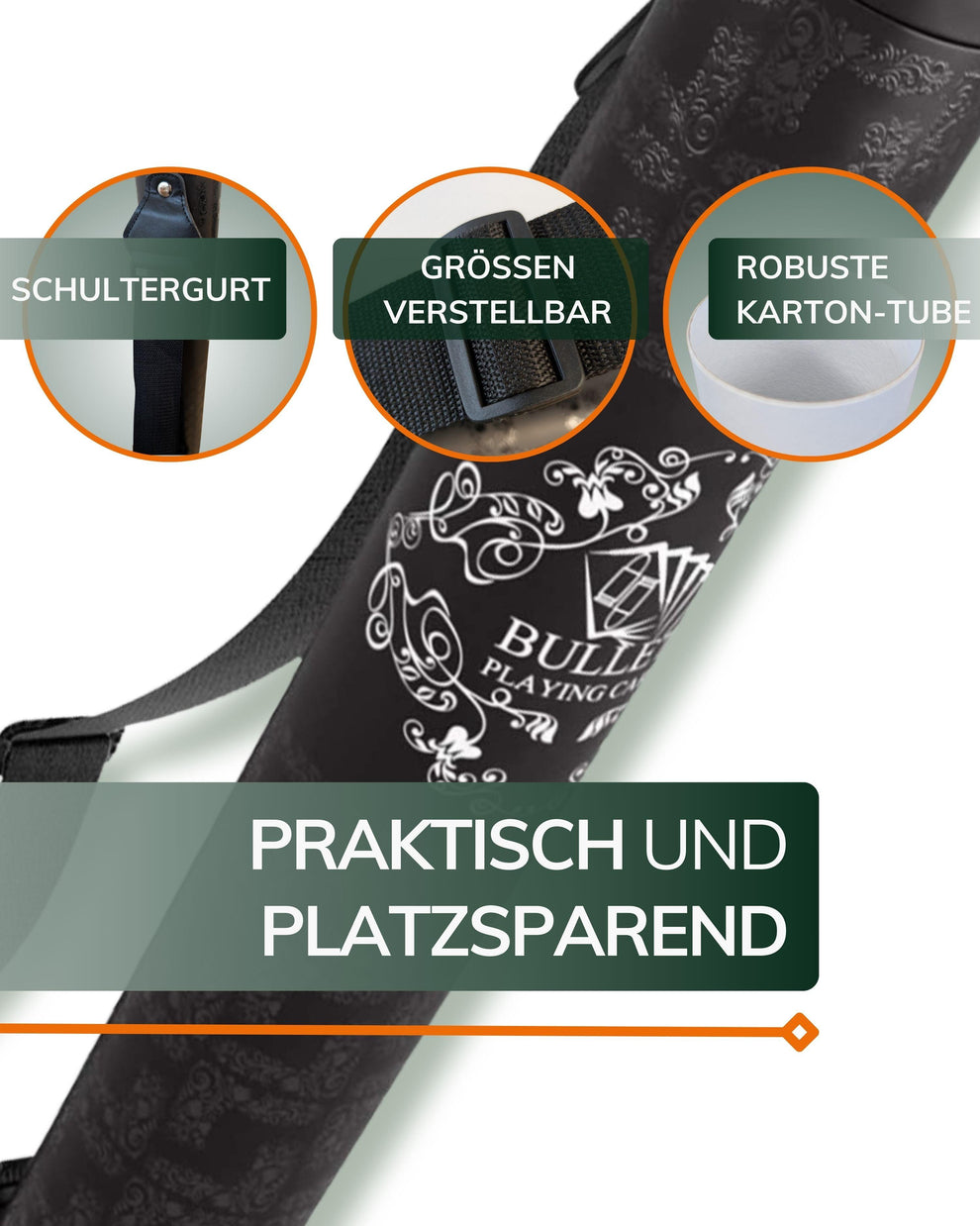 Pokermatte 'Classic' - verschiedene Farben und Größen - Bullets Playing Cards