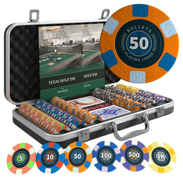 Pokerkoffer mit 300 Keramik Pokerchips "Richie" mit Werten