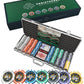 Poker case with 500 plastic "Christopher" poker chips with values ​​- starter set