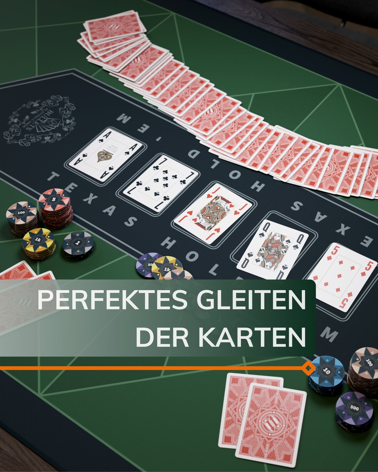 Pokermatte - "Paulie"-Design - verschiedene Farben und Größen