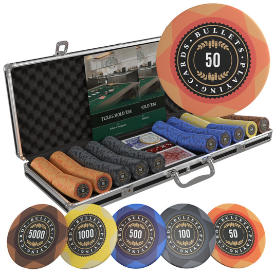 Poker Koffer mit 500 Clay Pokerchips "Adriana"