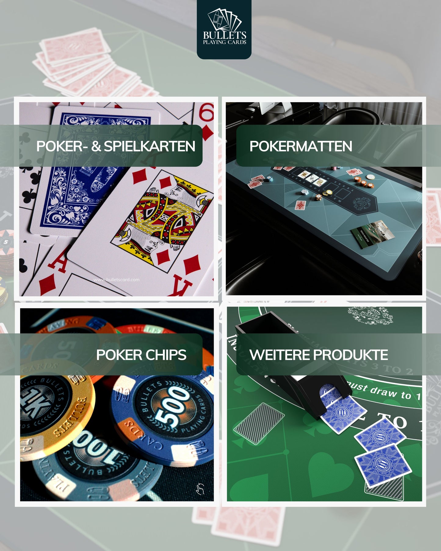 Poker Koffer mit 500 Kunststoff Pokerchips "Janice" mit Werten