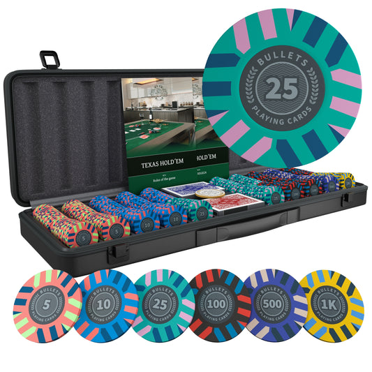 GYMAX Set da Poker Professionale, con 500 Fiches, 2 Mazzi di Carte, 5 GYMAX Set da Poker Professionale, con 500 Fiches, 2 Mazzi di Carte, 5