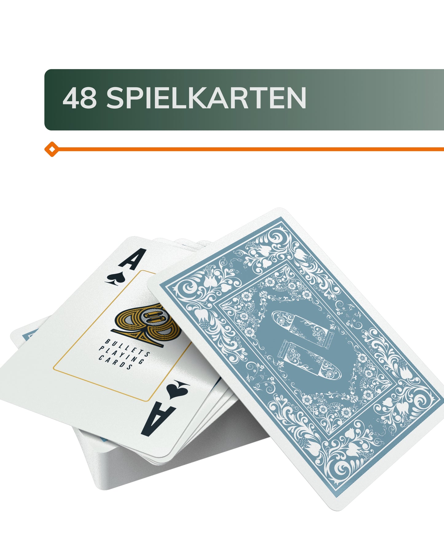 Doppelkopf Kartenspiel – 48 wasserfeste Spielkarten aus Kunststoff