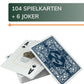 Rommee Kartenspiel – 110 wasserfeste Spielkarten aus Kunststoff