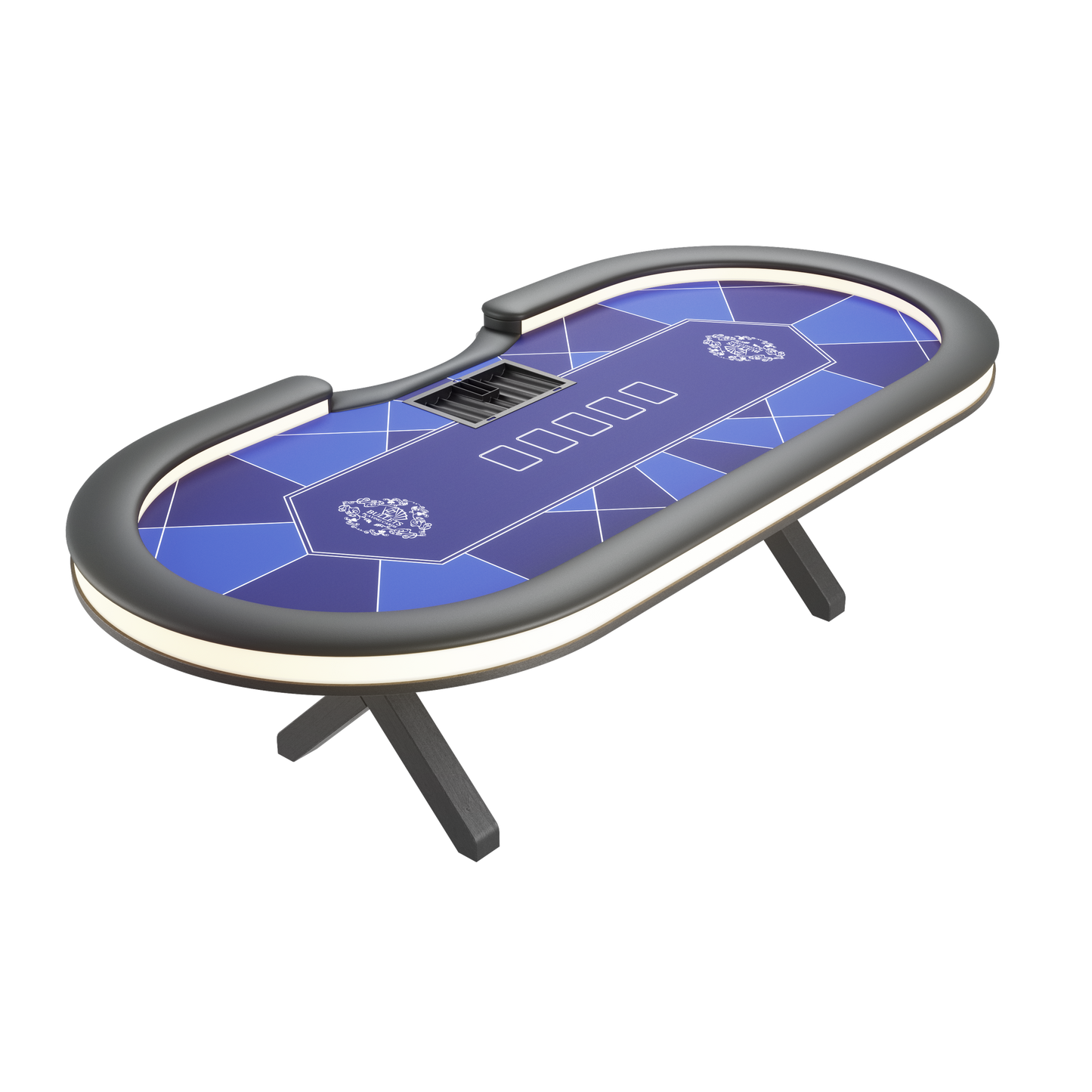 Table de poker LED professionnelle polyvalente avec position croupier (270x130cm)