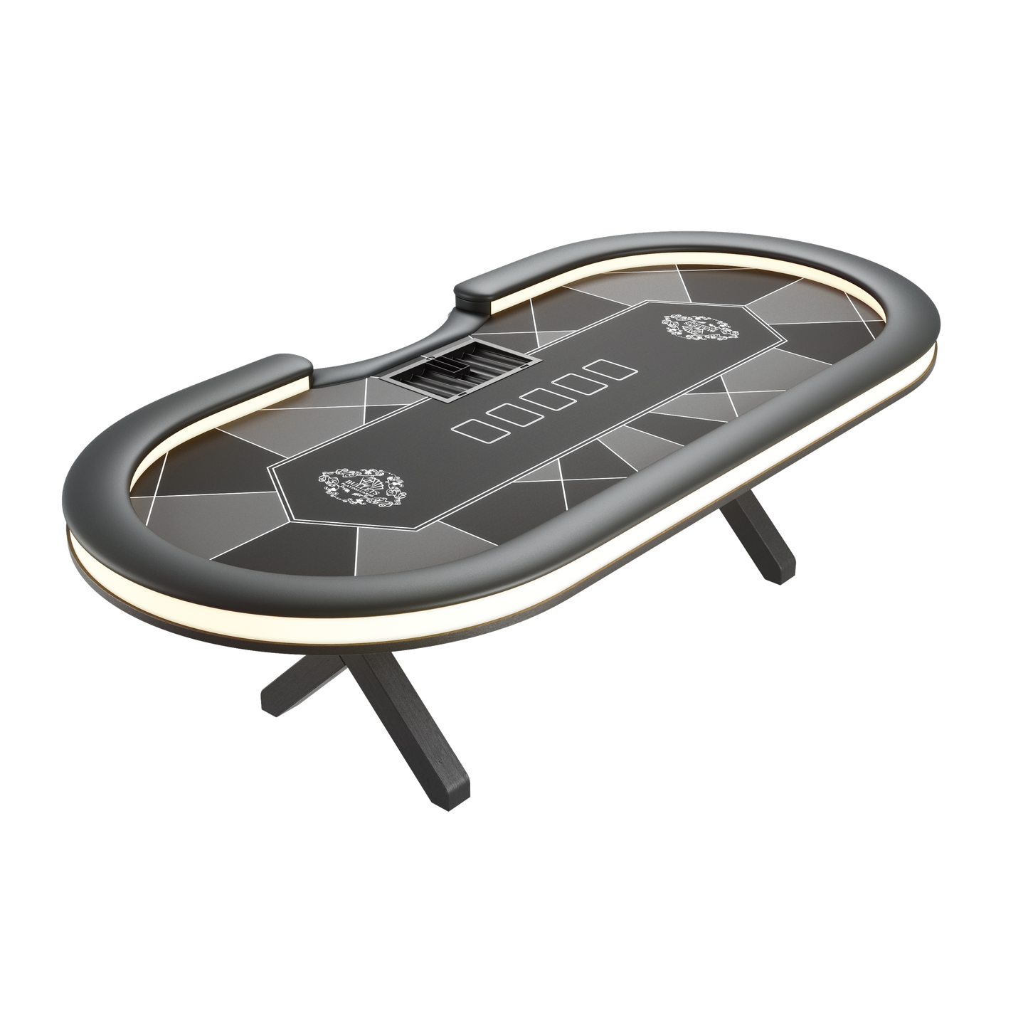 Professional all-round LED poker table with dealer position (270x130cm)